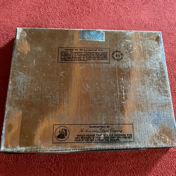 Vintage MCM LUCKY STRIKE Flat Fifties Metal Cigarette Tin - Picture 13 of 16